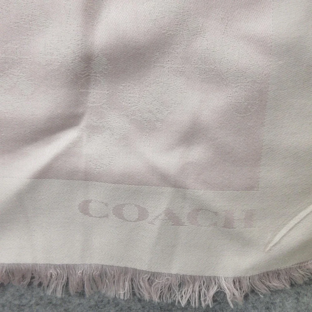 Coach Wool Scarf Womens One Size Blush Pink Horse & Carriage Jacquard F76395 New
